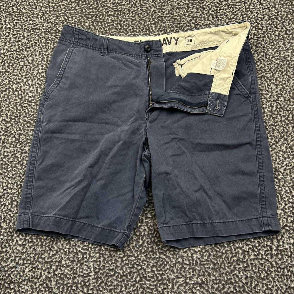 Old Navy Shorts Men 36 Blue Chino Pockets‎ Flat Front Outdoor Cotton